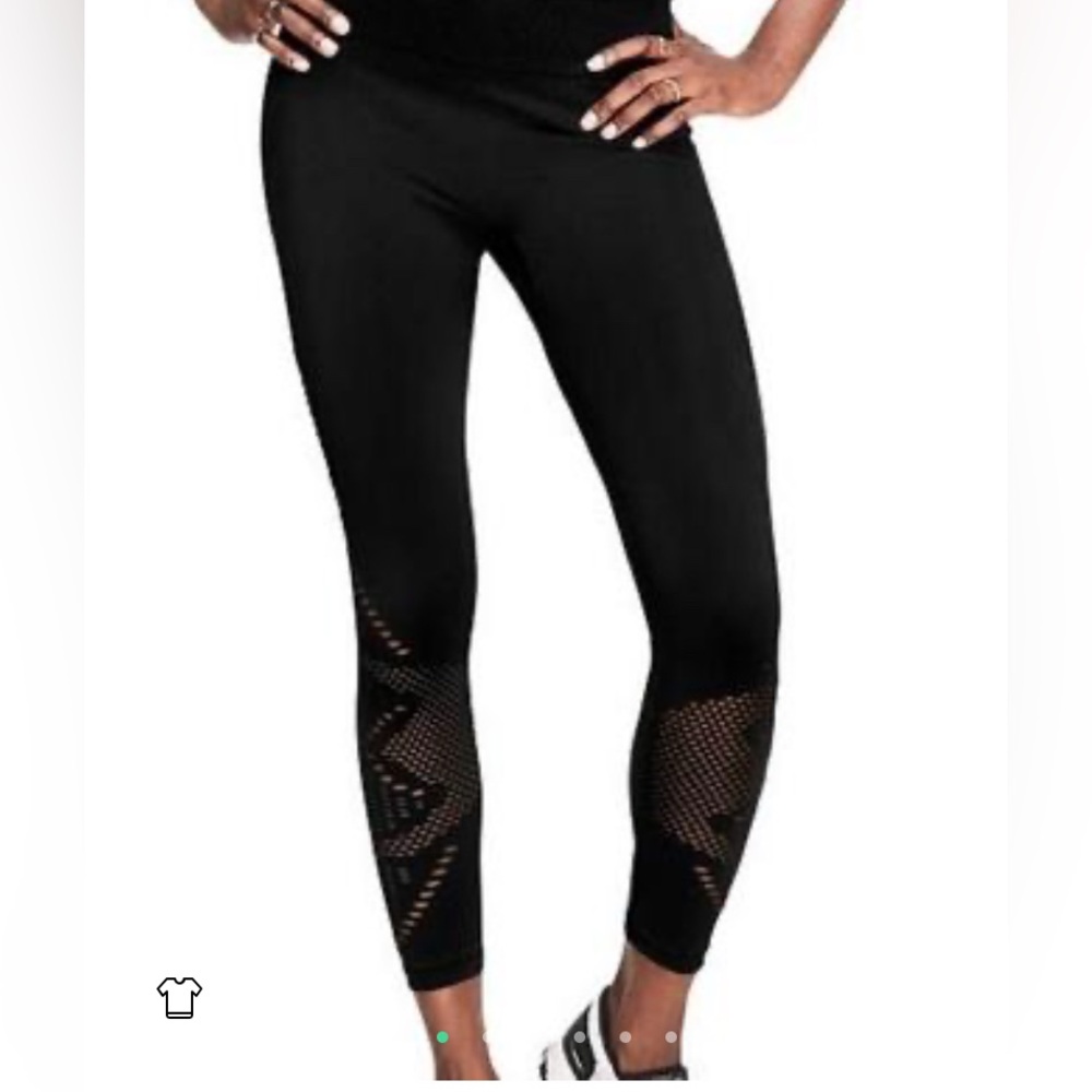 Black Victoria secret PINK Leggings with cut out pattern. Never worn.